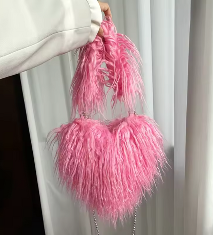 Felize | Women Heart Plush Crossbody Bag