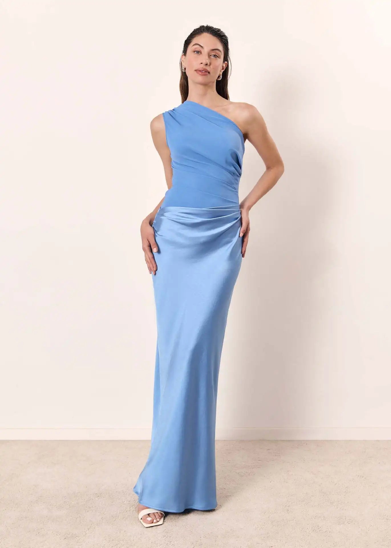Luni™ | Satin Maxi Dress with Slit