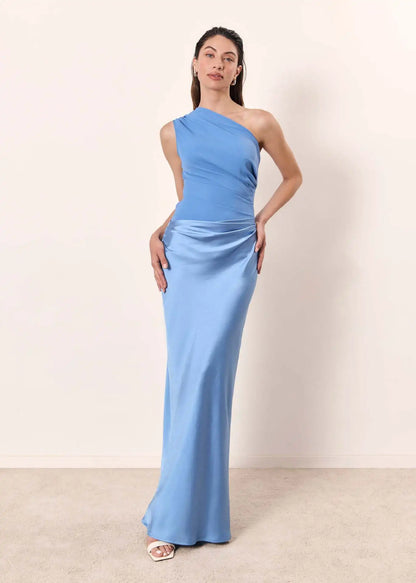 Luni™ | Satin Maxi Dress with Slit