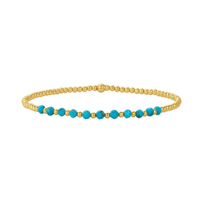 Heritage Turquoise Beaded Bracelet - Gold/Turquoise 2
