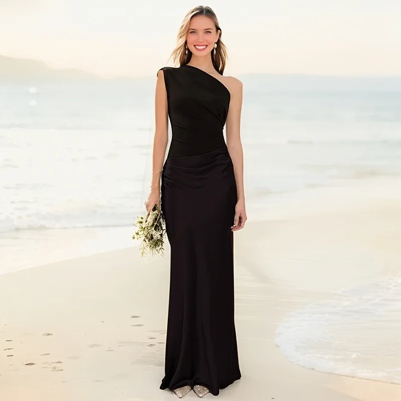 Luni™ | Satin Maxi Dress with Slit