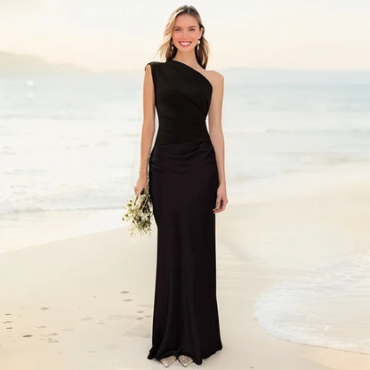 Luni™ | Satin Maxi Dress with Slit