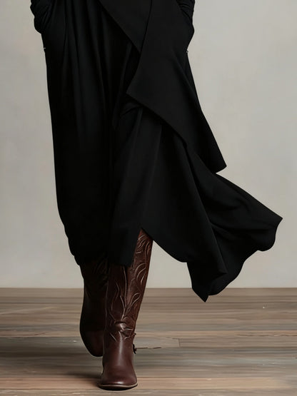 Arielle Vintage Asymmetrical Turtleneck Dress lifestyle 5