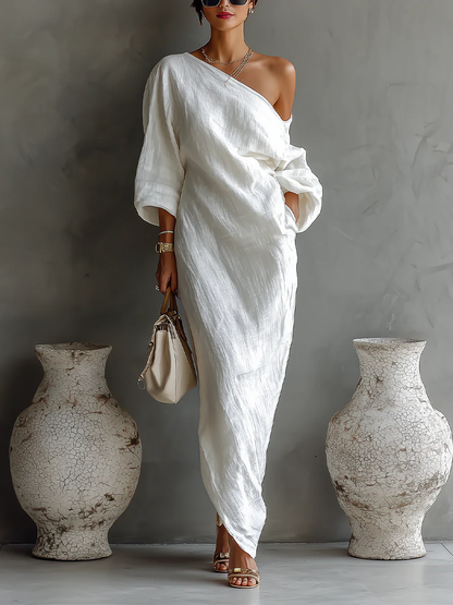 Nelle™ Elegant Maxi Dress - White