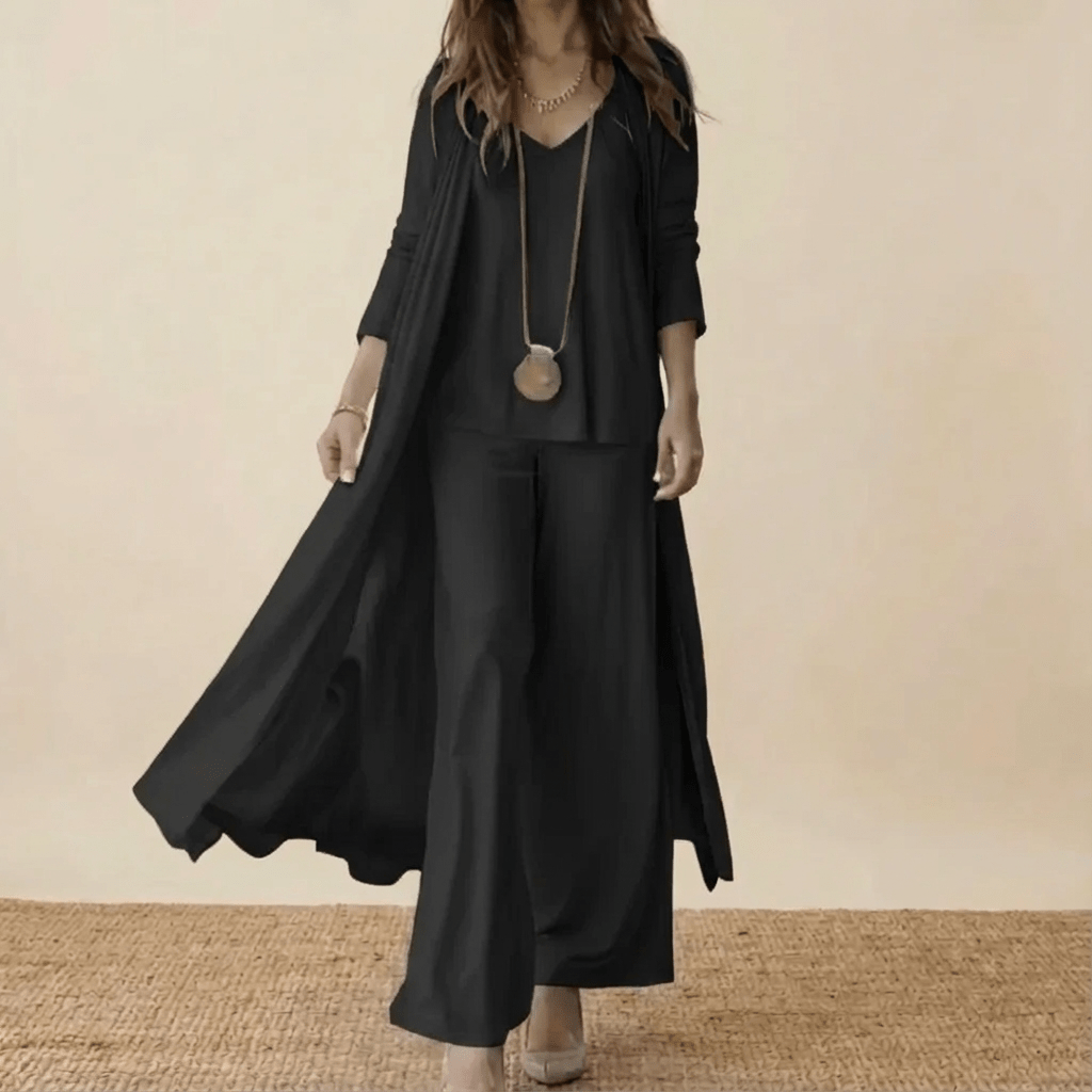 Barbara Elegant Three-Piece Set - Black
