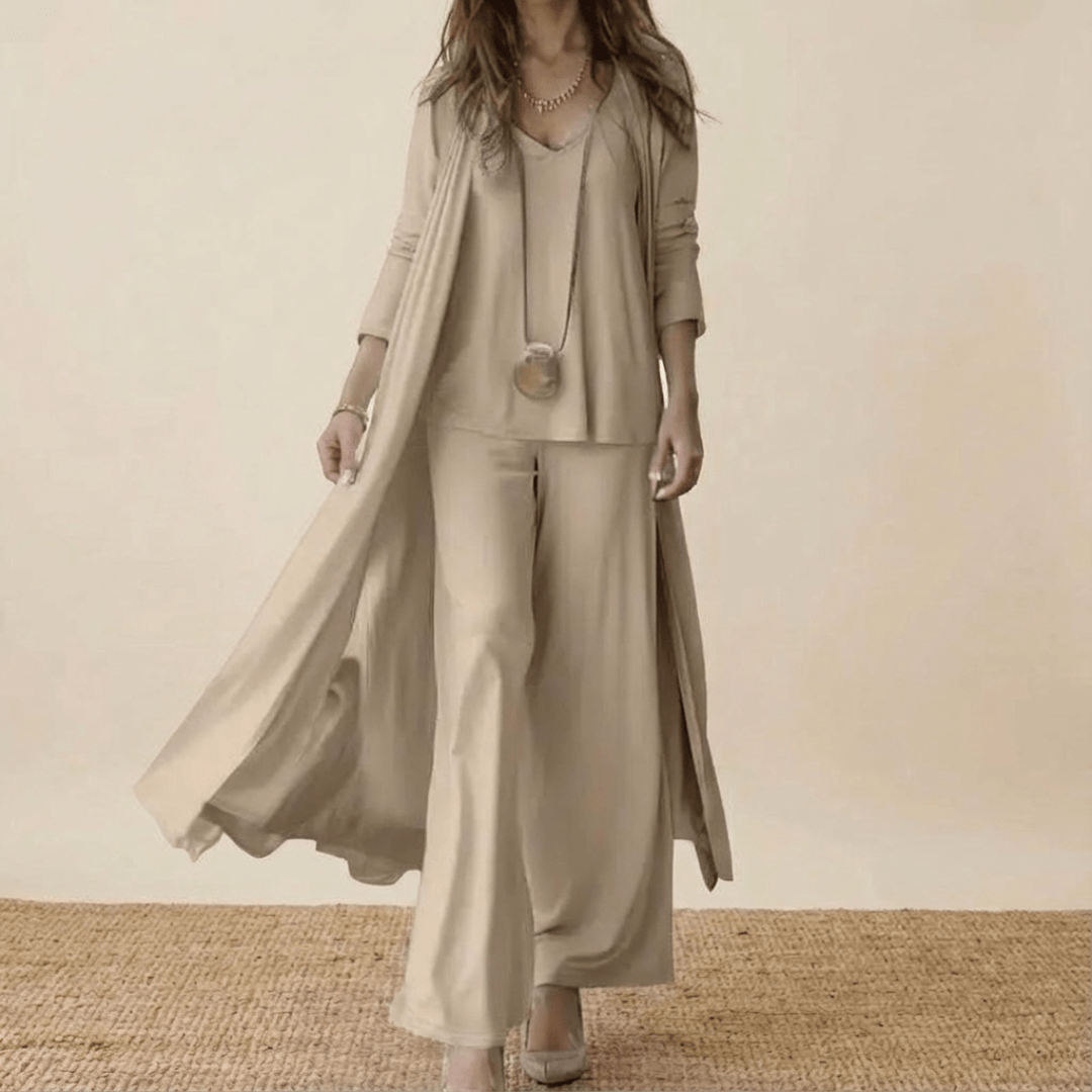 Barbara Elegant Three-Piece Set - Taupe