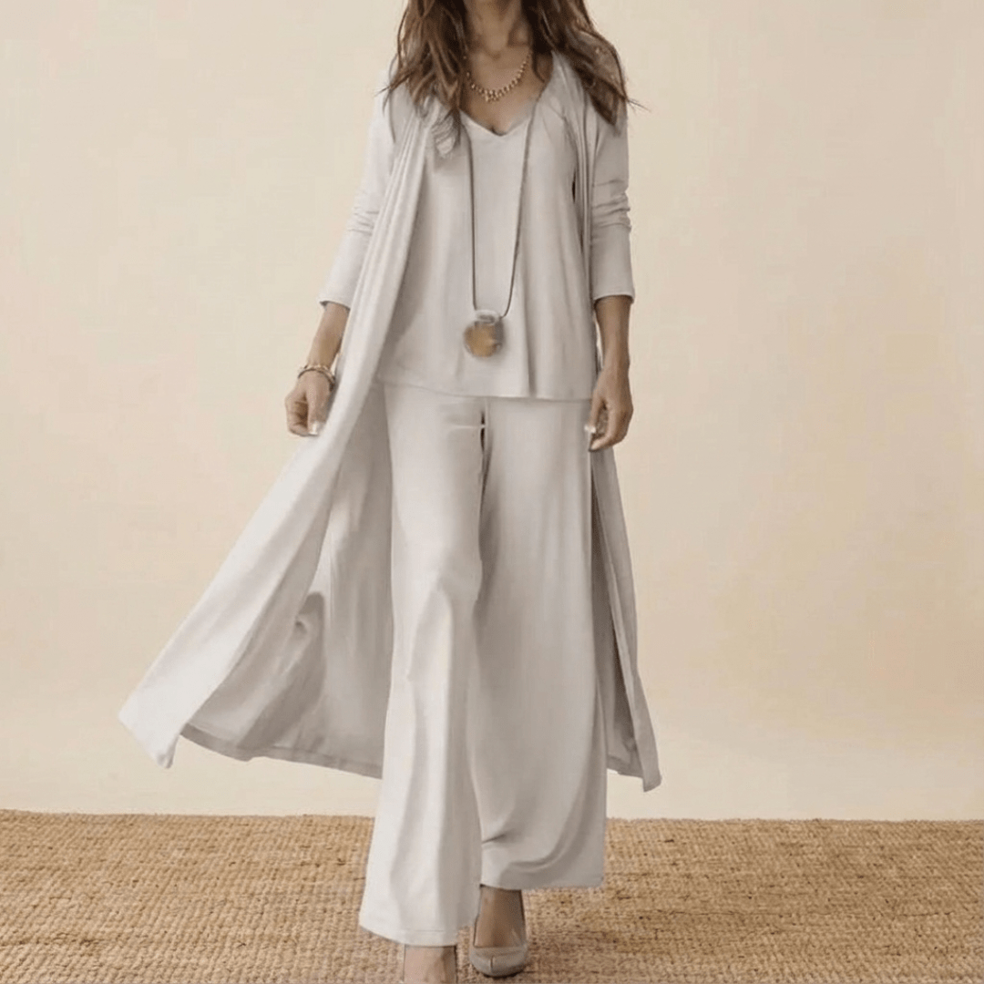Barbara Elegant Three-Piece Set - White