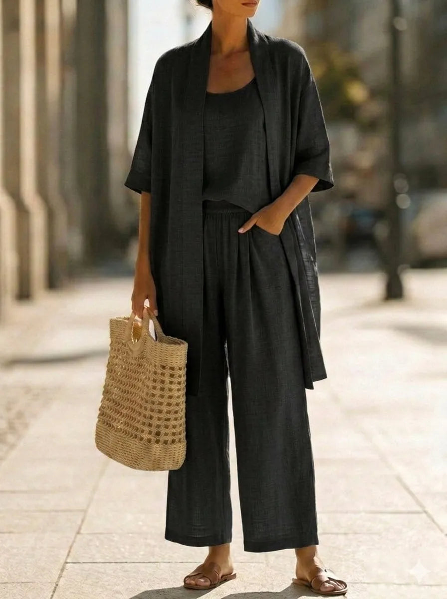 Brielle Minimalist Three-Piece Set - Black