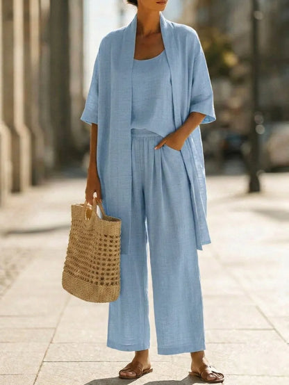 Brielle Minimalist Three-Piece Set - Blue