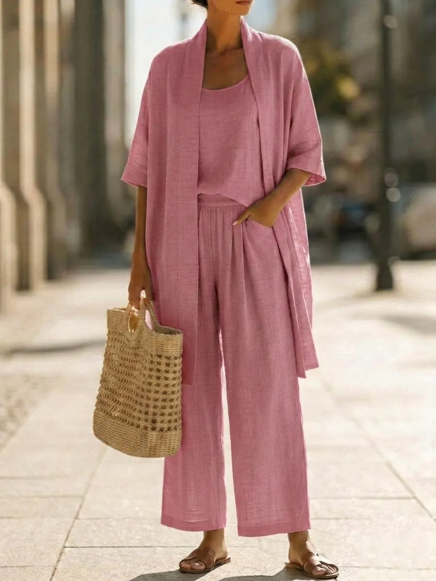 Brielle Minimalist Three-Piece Set - Pink