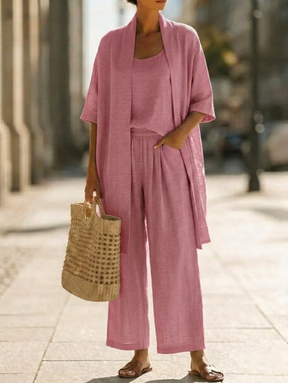 Brielle Minimalist Three-Piece Set - Pink
