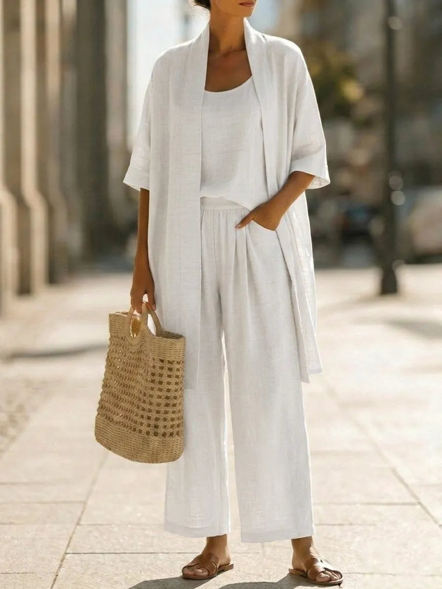 Brielle Minimalist Three-Piece Set - White