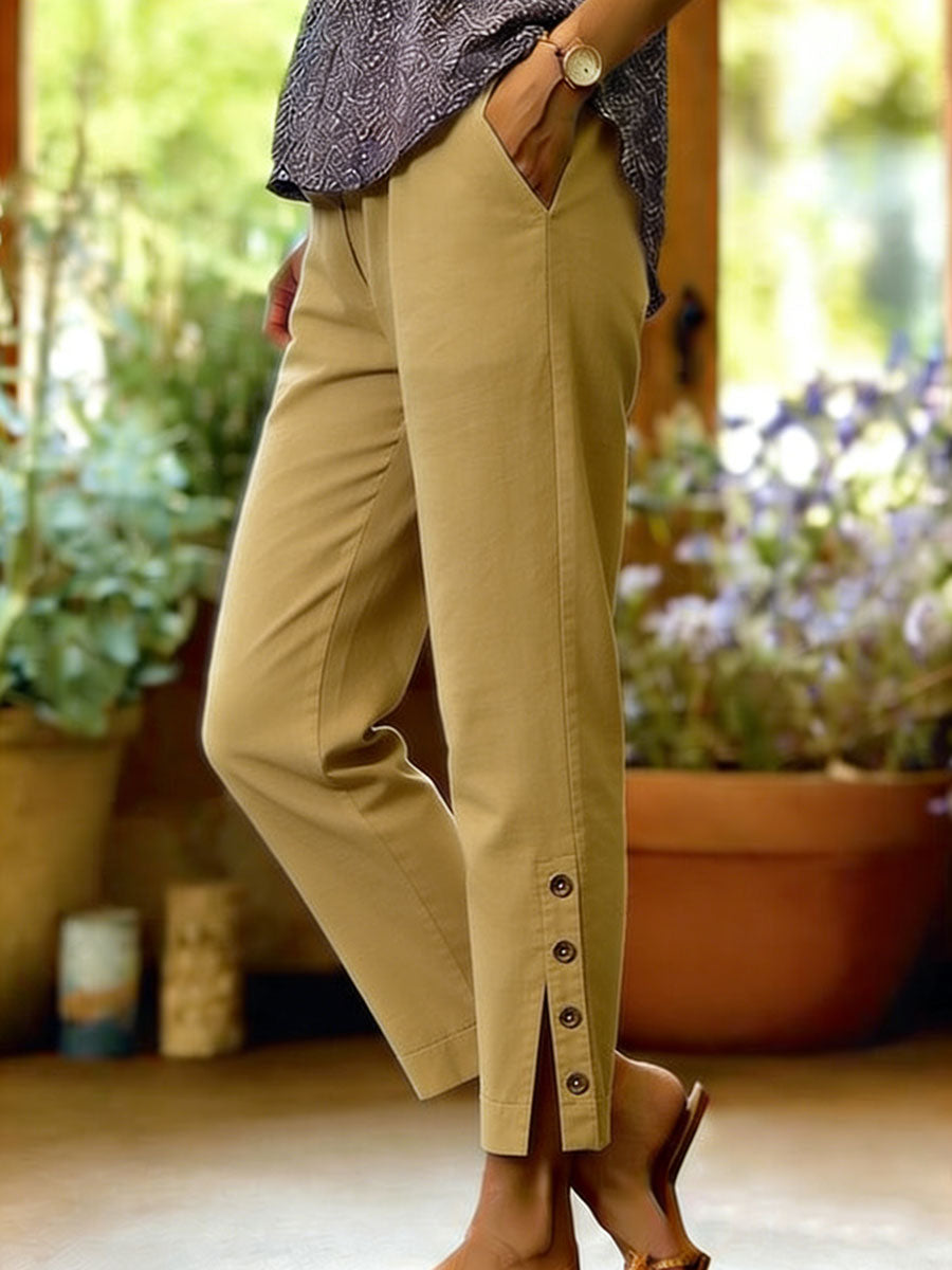 Firoxa Lightweight Comfortable Pants - Khaki