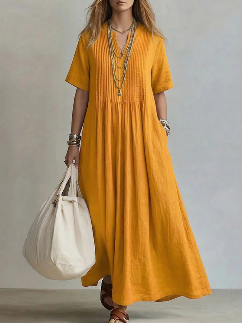 Simone™ Pleated Elegance Dress
