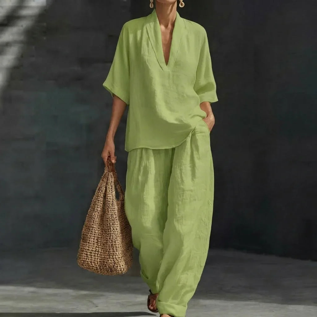 Tessa™ Wide-Leg Two-Piece Set - Green