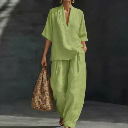 Tessa™ Wide-Leg Two-Piece Set - Green