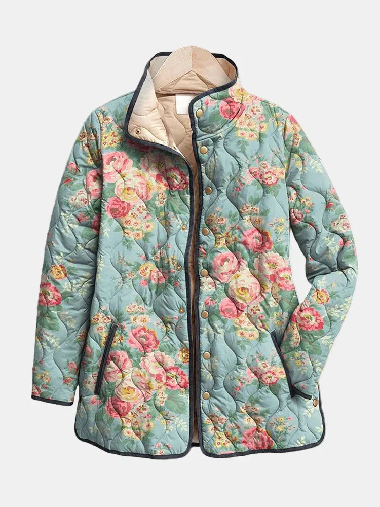 Elara™ Quilted Floral Print Jacket