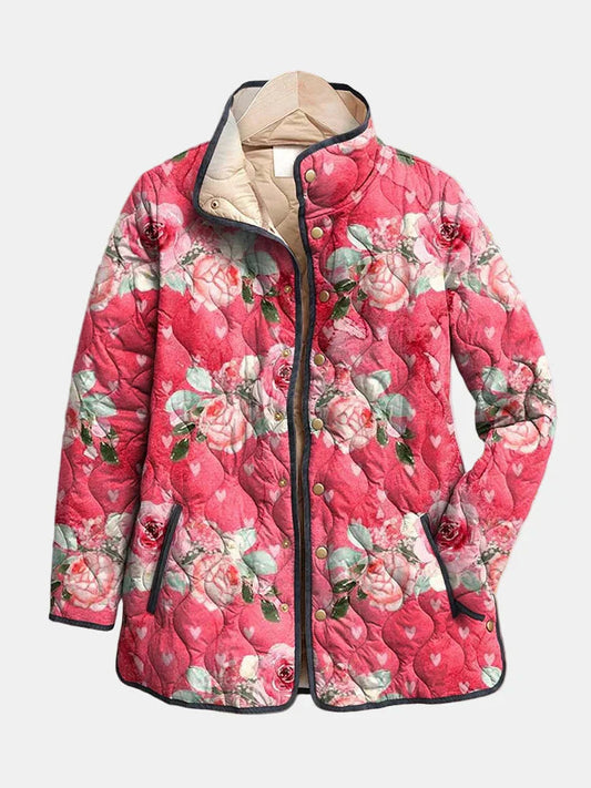 Freya™ Charming Pink Floral Print Quilted Jacket