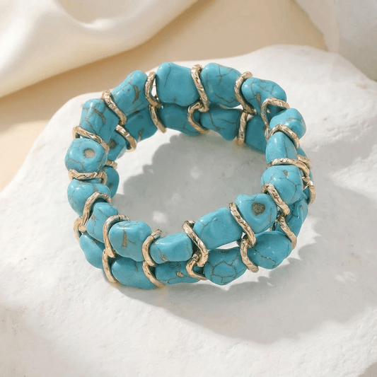 Elegant Turquoise Gold Bracelet - Turquoise