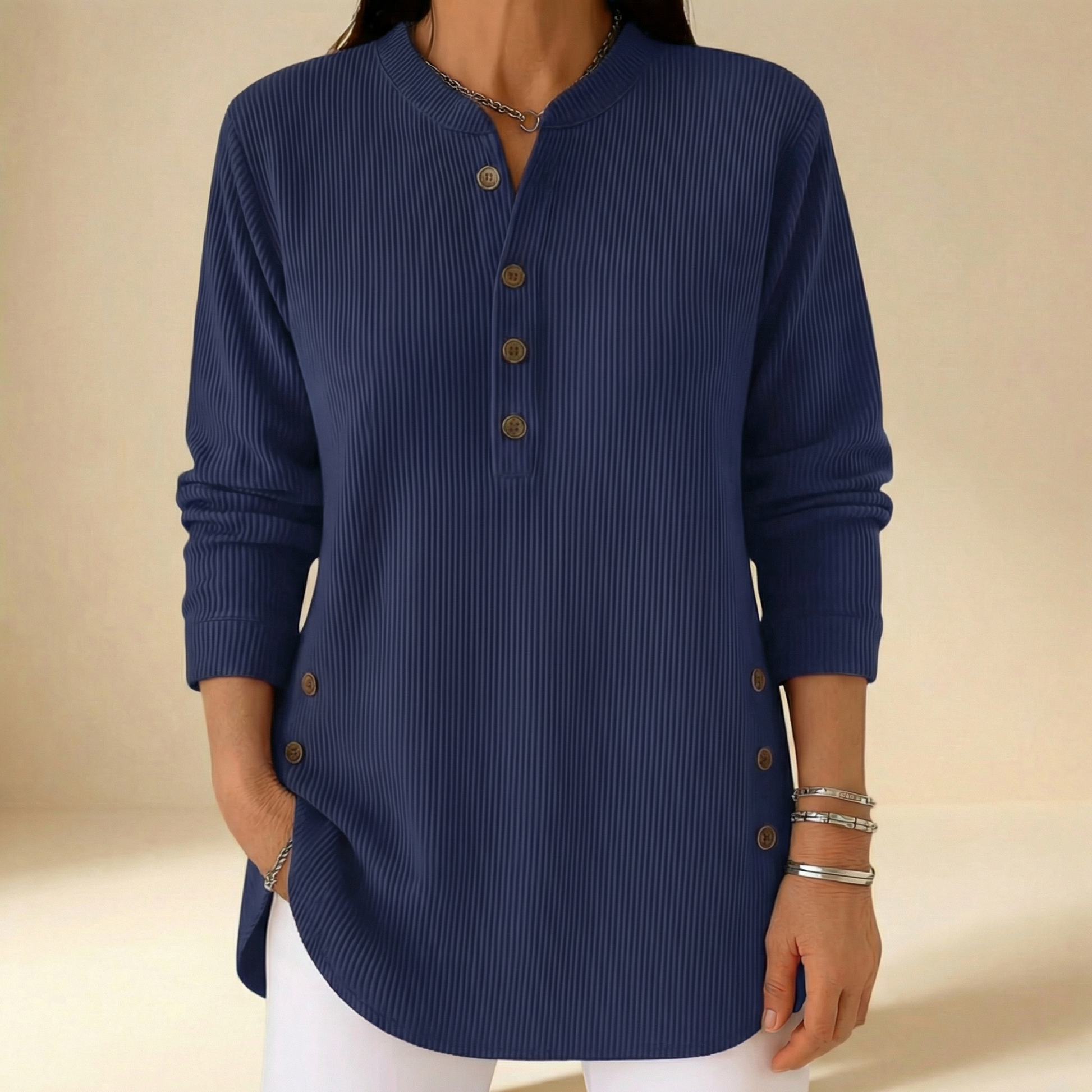 Laura Soft Knit Sweater - Navy Blue