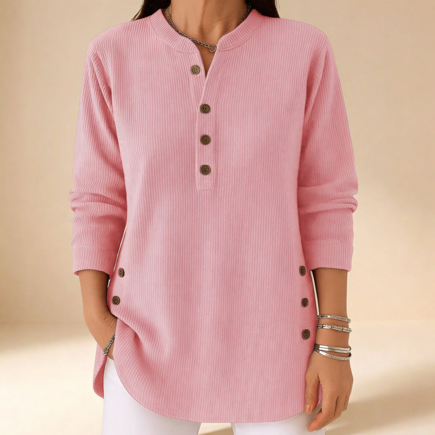 Laura Soft Knit Sweater - Powder Pink
