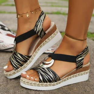 Marisol™ Orthopedic Wedge Sandals - Zebra Print