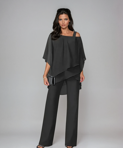 Mariella Two-Piece Layered Set - Black