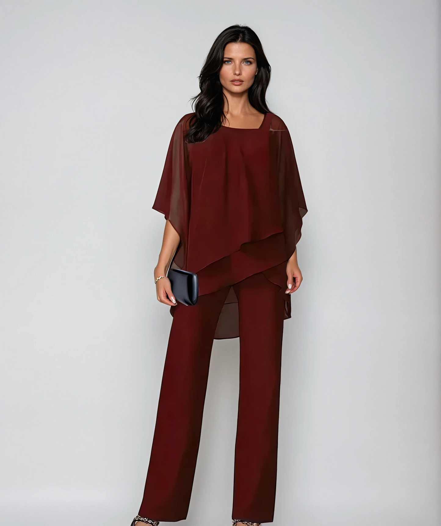 Mariella Two-Piece Layered Set - Red