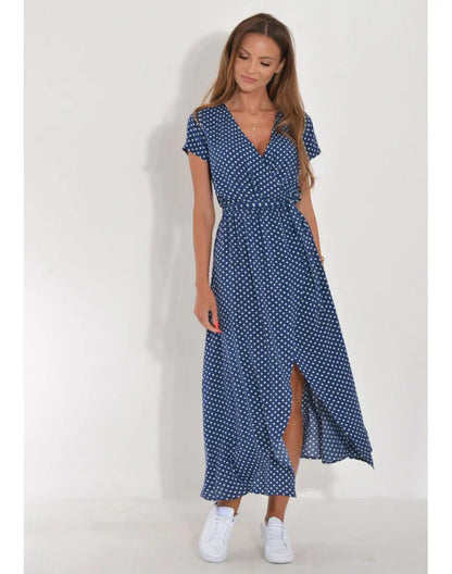 Julia V-Neck Dress - Blue