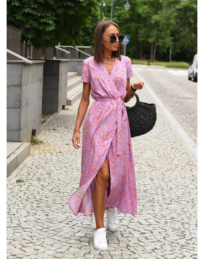 Julia V-Neck Dress - Light Pink