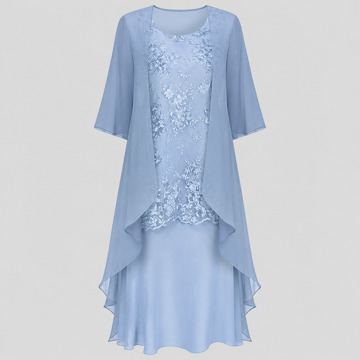 Close-up of the lightweight chiffon fabric of the Lumi dress