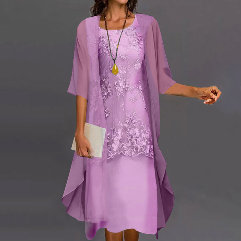 Lumi Chiffon Two-Piece Dress styled for a celebratory occasion