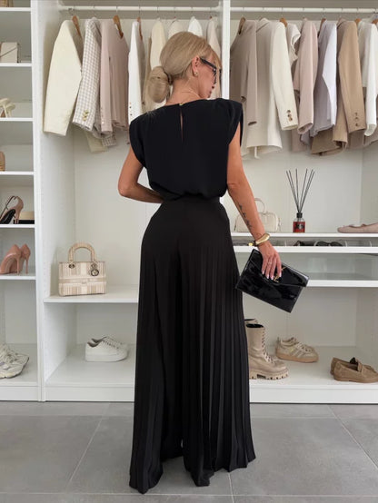 Evelyn™ Elegant 2-Piece Set | Flowing Top and Pleated Trousers