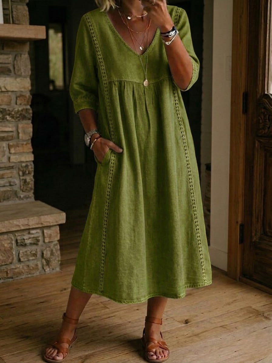Martha™ Comfortable Casual Maxi Dress - Green