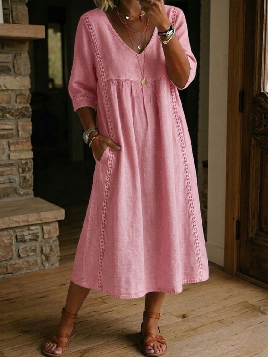 Martha™ Comfortable Casual Maxi Dress - Pink