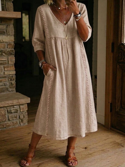 Martha™ Comfortable Casual Maxi Dress - Beige