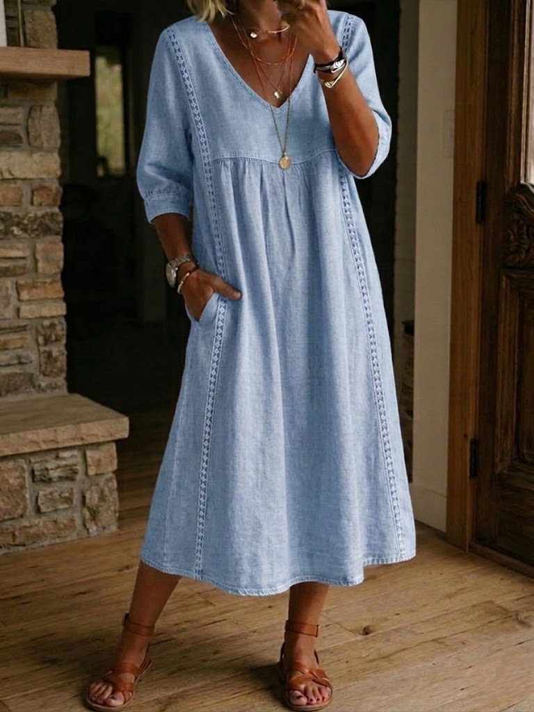 Martha™ Comfortable Casual Maxi Dress - Blue