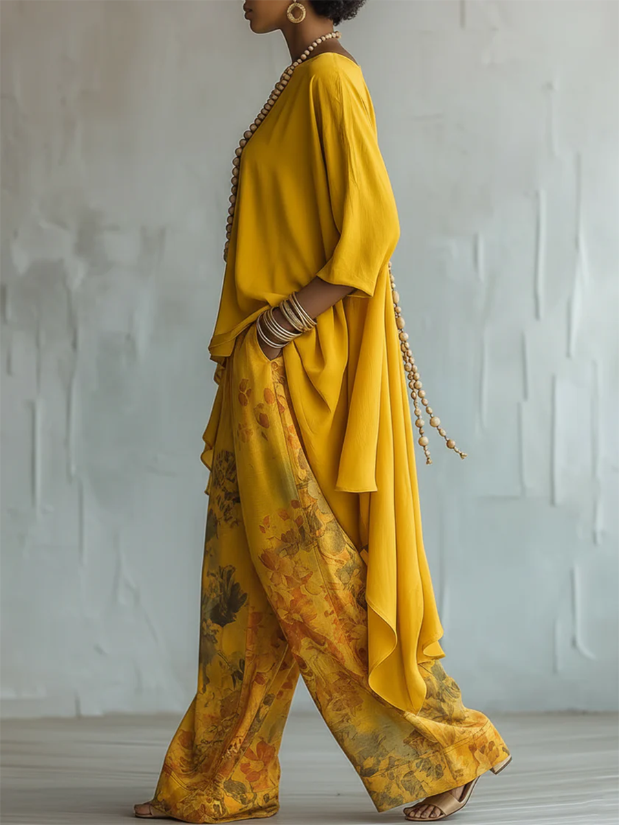 Fiora™ Sunlit Boho Two-Piece Set - Yellow styled
