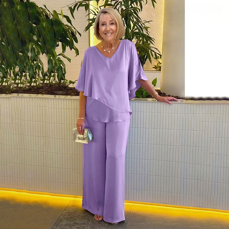 Selina Flowing Two-Piece Set - Purple