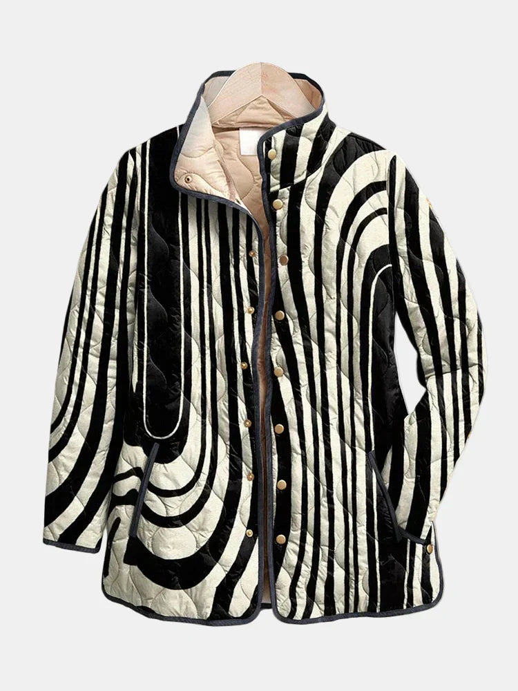 Soraya™ Casual Quilted Jacket with Abstract Geometric Design