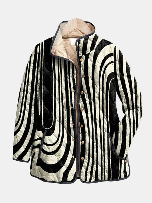 Soraya™ Casual Quilted Jacket with Abstract Geometric Design