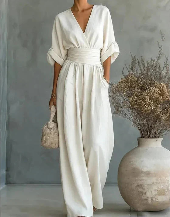 Elise™ Elegant Fluid Jumpsuit - White